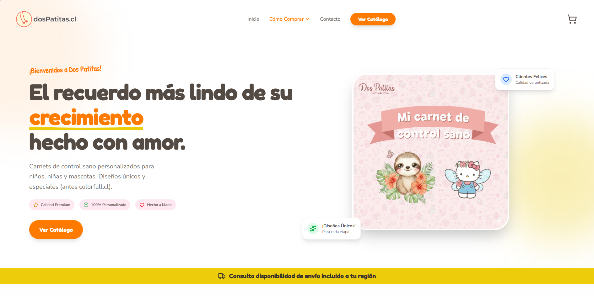 Captura del sitio de Dos Patitas